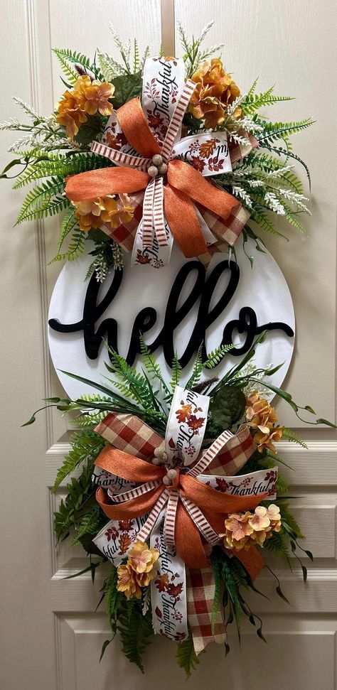 Beautiful wreath for any area of your home. This wreath will look great on wall or door. All Season Door Wreaths, Diy Fall Wreath Ideas, Fall Wreath Ideas, Decorative Wreaths, Thanksgiving Flowers, Fall Decor Wreaths, Autumn Magic, Diy Fall Wreath, Wreath Hanger