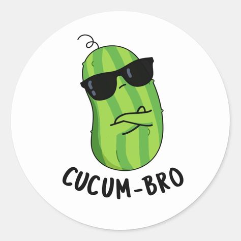 Cucum-bro Funny Veggie Cucumber Pun Cucumber Painting, Pun Tattoo, Cucumber Drawing, Cucumber Cartoon, Pickle Quotes, Cucumber Art, Cute Cucumber, Grocery Sign, Vegetable Pictures