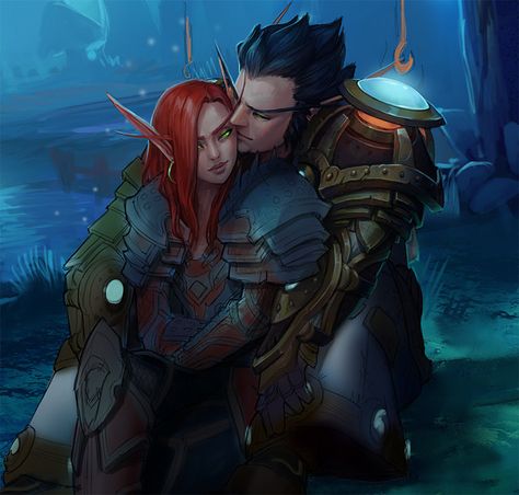 Blood Elf couple World of Warcraft Elf X Human, Elf Couple, Hearthstone Heroes, World Of Warcraft 3, Blood Elf, Warcraft Art, Night Elf, Heroes Of The Storm, Fantasy Couples