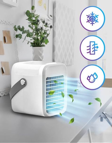 Rapid Cooling in Just 30 Seconds - Portable AC! Mini Ac, Ac Cooler, Diy Air Conditioner, Water Curtain, Portable Air Cooler, Best Humidifier, Room Cooler, Creative Room, Cooler Designs