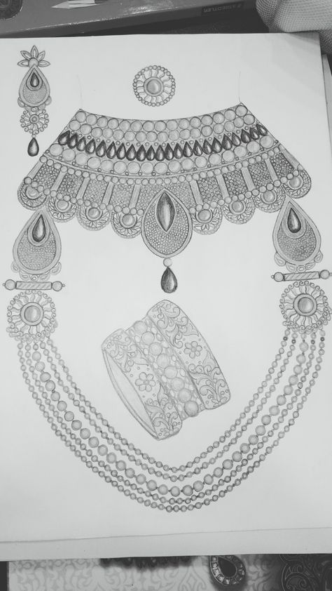 Jewellery Sketches Jewellery Sketches Jewelry Drawing, Jwellary Mandala Art, Jwellary Design Sketch, Jwellary Design Drawing, Necklace Designs Drawing, Jewelry Design Drawing Necklaces, Jwellery Designing Drawing, Jewellery Design Sketches For Beginners, Jewellery Sketches Illustration