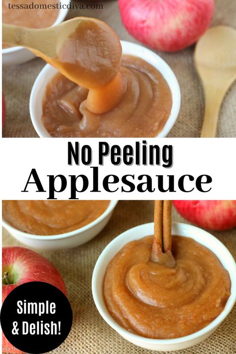 Skin On Applesauce, Canning Applesauce Without Peeling, Applesauce With Skins On, No Peel Applesauce Recipes, Applesauce Recipes Canning, Baby Applesauce, Making Applesauce, Canning Applesauce, Canned Applesauce