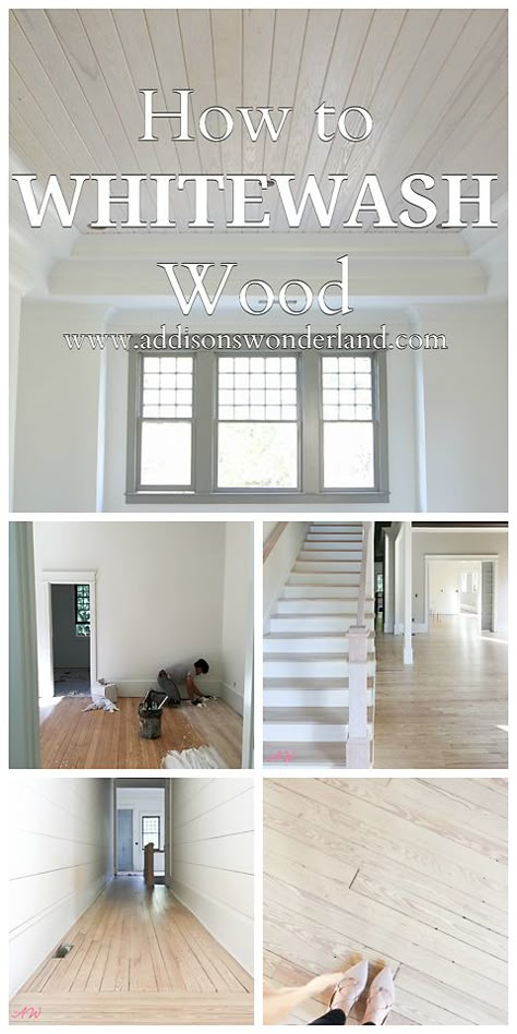 White Wash Wood Floors, White Wood Stain, White Washed Floors, White Wash Wood, Wood Plank Ceiling, Hardwood Floor Colors, White Wood Floors, Sanding Wood, Plank Ceiling