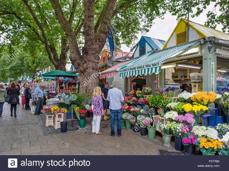 Stalls in the market in the city centre, Market Place, Norwich Stock Photo - Alamy Norwich Market, Norwich England, Norfolk England, Norwich Norfolk, Outdoor Pictures, Paper Collage Art, Backyard Inspo, Outdoor Market, England Uk