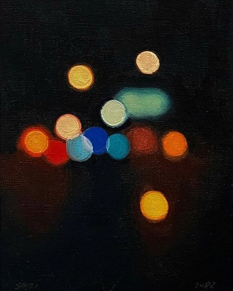 1,625 Likes, 8 Comments - Art & Culture des Beaux-Arts (@artncba) on Instagram: “Artwork by @smagsig | DM to submit @artncba #artculturedesbeauxarts Citylights 283, 6x8” oil on…” Lights Painting, Blurry Lights, Beautiful Roads, Nyc Art, A Level Art, Light Painting, Beautiful Lights, Contemporary Artists, Beautiful Images