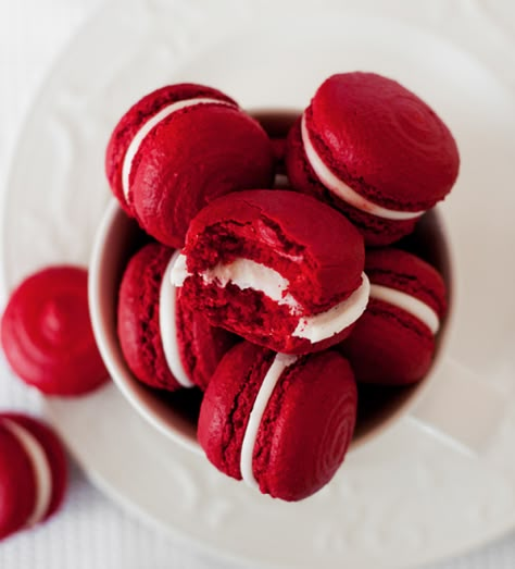 Red Velvet Macaroons, Red Velvet Macarons, Kue Macaroon, Red Aesthetics, Vintage Quotes, Aesthetic Red, Cheryl Blossom, Marinette Dupain Cheng, Cherry Bomb