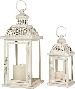 DECORKEY Large Lantern Decorative Outdoor & Indoor, Set of 2 (14’’&10’’) Metal Candle Lanterns Decor, Vintage Hanging Candle Holder for Front Porch Patio Wedding Farmhouse Home, Spring Decoration Metal Candle Lanterns, Large Lantern, Front Porch Patio, Wedding Farmhouse, Patio Wedding, Hanging Candle Holder, Hanging Candle, Large Lanterns, Lantern Candle Decor