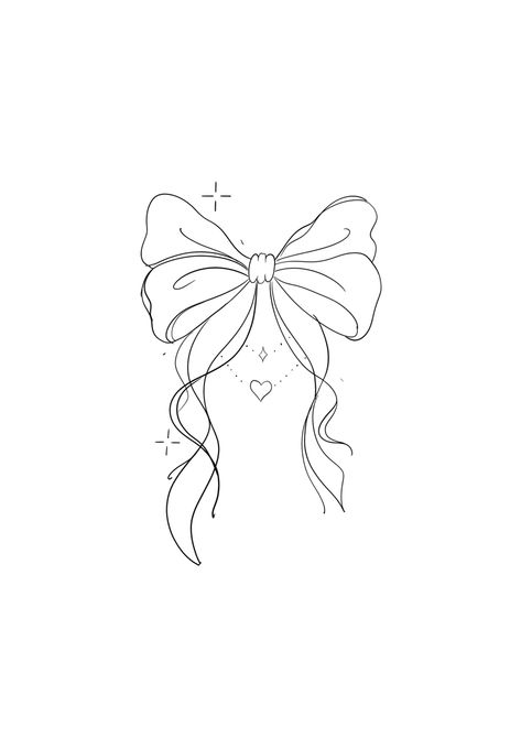 Heart Bow Tattoo, Minimalist Patchwork Tattoo, Cheerleading Tattoos, Bow Tattoo Stencil, Mexican Tattoo For Women, Line Tattoos For Women, Pink Bow Tattoos, Soft Tattoo, Bow Tattoo Designs