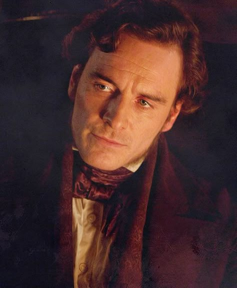 Michael Fassbender as Mr. Rochester in Charlotte Bronte’s “Jane Eyre.” Mr Rochester Jane Eyre, Edward Rochester, Period Drama Men, Mr Rochester, Jane Eyre 2011, Dorian Grey, Elizabeth Gaskell, Bronte Sisters, Becoming Jane