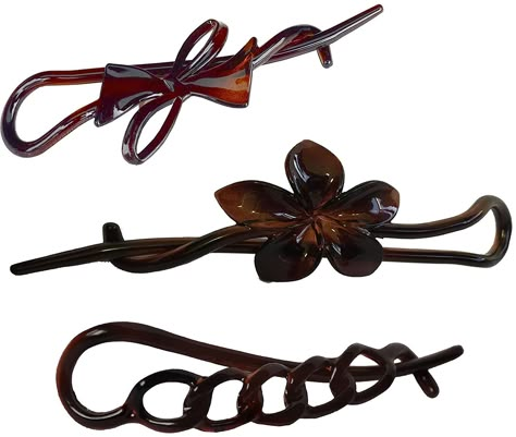 Parcelona French Twist N Clip (Set of 3) Flower, Bow and Chain Celluloid Hair Clip Barrette -- This is an Amazon Affiliate link. Read more reviews of the product by visiting the link on the image. Fine Thick Hair, Handmade Hair Clip, Women Hair Accessories, French Twist, Cellulose Acetate, Barrette Clip, Free Hair, Dream Jewelry, Hair Barrettes