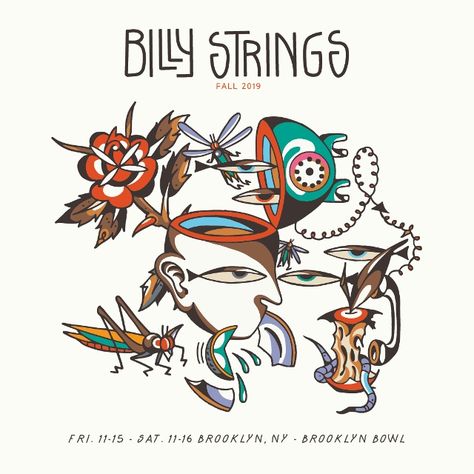 Billy Strings | Brooklyn Bowl | NYC November 2019 Billy Strings Tattoo Ideas, Billy Strings Poster, Billy Strings Tattoos, Billy Strings Art, Billy Shoes, Strings Art, Nyc November, Music Logos, Kanye West Albums