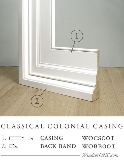 From the WindsorONE Classic American Molding Collection Traditional Moulding Design, Ornate Trim Molding, Molding In Bathroom Walls, Colonial Moulding, Classical Craftsman, American Style Interior, Dentil Moulding, Classic Window, Window Molding