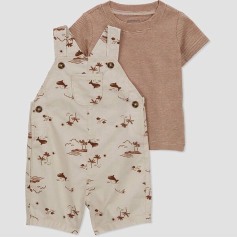 Carter's Just One You® Baby Boys' Scenic Overalls - Brown Overalls Baby Boy, Boho Baby Boy, Boys Summer Fashion, Baby Boy Swag, Safari Print, Baby Fits, Baby Boy Birthday, Carters Baby Boys, Carters Baby