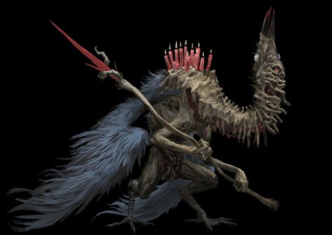 ArtStation - AI Bird Bird Monster, Boss Monster, Bird Mask, Apocalypse World, D D Monsters, Fantasy Beasts, 다크 판타지, Monster Concept Art, Bloodborne