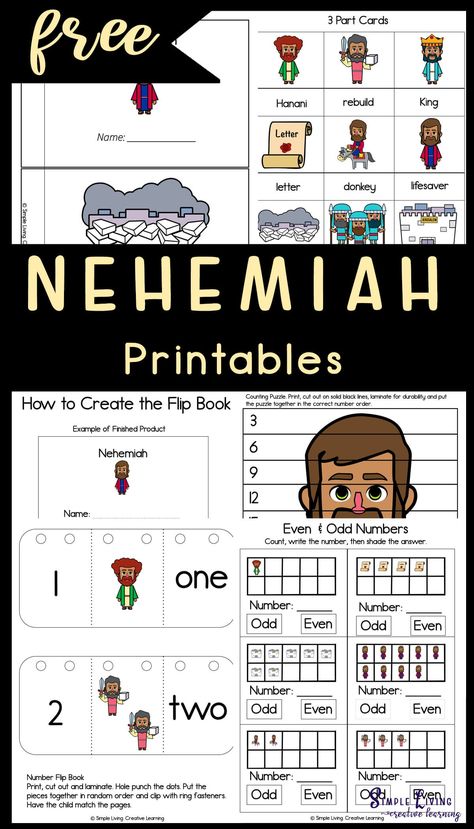 These Nehemiah Printables are aimed at children in kindergarten and preschool and includes over 100 pages of fun and learning. https://simplelivingcreativelearning.com/nehemiah-printables/ Nehemiah Crafts For Kids, Nehemiah Craft, Nehemiah Bible Craft, Hezekiah Sunday School Craft, Nehemiah Rebuilds The Wall Craft, Nehemiah 1:11, Pray Like Nehemiah, Bible Class Activities, Bible Activities For Kids