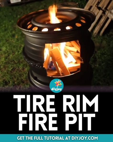 Tire Rim Fire Pit, Simple Fire Pit, Rim Fire Pit, Repurposed Tire, Diy Bbq, Diy Plaster, Diy Fire Pit, Rims For Cars, Little Library