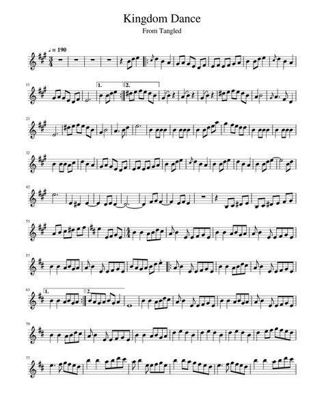 Kingdom Dance Flute Sheet Music, Kingdom Dance Tangled Sheet Music, Kingdom Dance Tangled, Disney Violin Sheet Music, Tangled Songs, Violin Music Songs, Easy Violin Sheet Music, Alto Sax Sheet Music, Viola Music