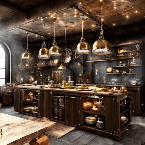 Unleash your inner inventor and add a dash of whimsy to your cooking with these steampunk kitchen ideas. From unique gadgets to vintage-inspired decor, get ready to explore a whole new world of culinary creativity! #steampunk #kitchen #whimsical #vintage #cooking #gadgets #decor #creativity Steam Punk Kitchen, Steampunk Kitchen Ideas, Kitchen Whimsical, Steam Punk Aesthetic, Steampunk Kitchen, Amazing Bedroom Designs, Steampunk Aesthetic, Beautiful Kitchen Designs, Steampunk Decor