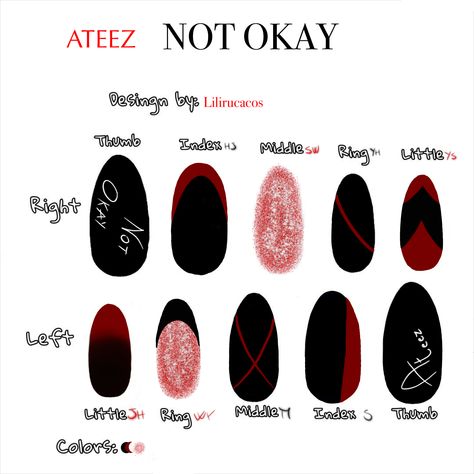 Ateez Nails Designs, Ateez Inspired Nails, Ateez Nail Art, Ateez Nails, Asia Nails, K Pop Nails, Kpop Nails, Kpop Concert Outfit, Kpop Concert