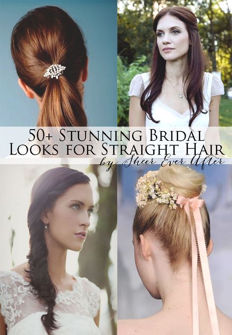 Wedding Hairstyles For Straight Hair, Straight Bridal Hairstyles, Best Bridal Hairstyles, Straight Wedding Hair, Ways To Style Your Hair, Beautiful Wedding Hairstyles, Long Fine Hair, Straight Hairstyles Medium, Bridal Hairdo