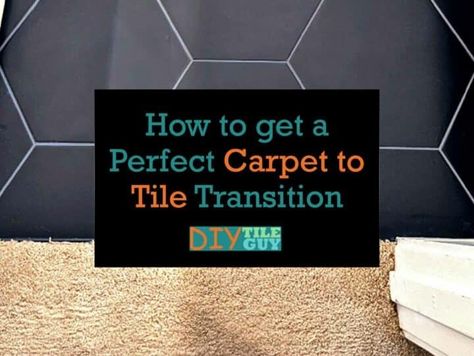 how to get a perfect carpet to tile transition Carpet To Tile Transition, Tile To Wood Transition, Tile Transition, Layering Carpet, Transition Strips, Door Jam, Tile Edge, Diy Tile, Large Format Tile