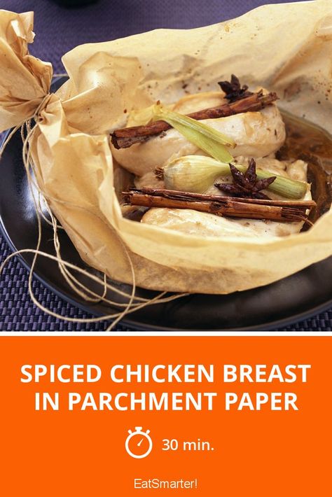 Bag Chicken Recipes, Paper Wrapped Chicken, Parchment Paper Recipes, Baked Dish, Spiced Chicken, Wrapped Chicken, Chicken Spices, Dream Business, Healthy Delicious