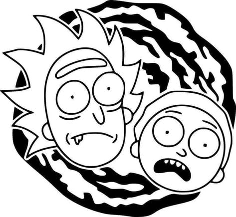 Rick And Morty Coloring Pages, Rick And Morty Coloring, Disc Ideas, Rick And Morty Tattoo, Rick And Morty Drawing, Rick And Morty Stickers, Rick And Morty Characters, Trippy Aesthetic, Stencil Graffiti