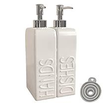 Hand And Dish Soap Dispenser, Soap Dispenser Set, Ceramic Soap Dispenser, Countertop Decor, How To Install Countertops, Dish Soap Dispenser, Hand Soap Dispenser, Kitchen Installation, Bathroom Color