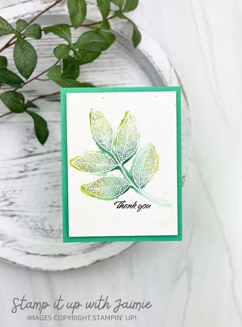 Stampin' Up! NEW Changing Leaves Thank You Card Greeting Card Inspiration, Handmade Thank You Cards, Leaf Cards, Nature Card, Changing Leaves, Summer Cards, Fall Cards, Card Tutorials, Su Cards