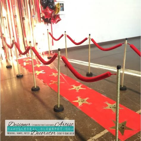 Hollywood Homecoming Float, Hollywood Sweet 16, Hollywood Decorations, Red Carpet Sweet 16, Red Carpet Theme Party, Deco Cinema, Hollywood Birthday Parties, Homecoming Floats, Red Carpet Theme