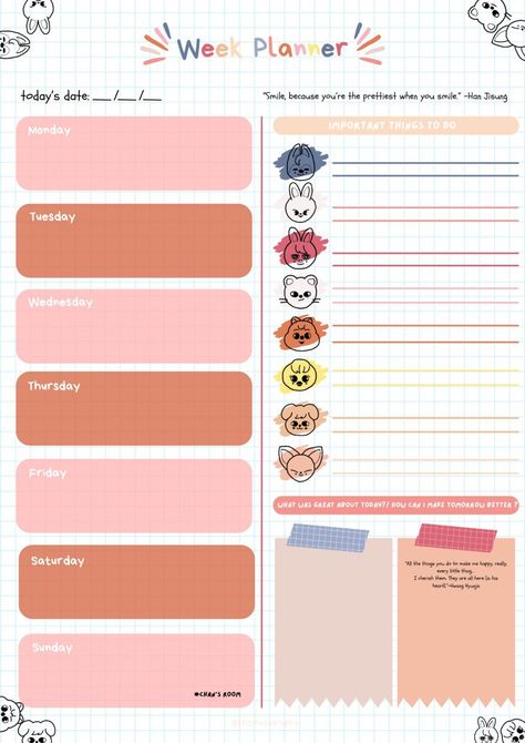 Study Planner Printable, Kids Notes, Writing Paper Printable Stationery, Note Pad Design, Kids Schedule, Kids Planner, Monthly Plan, Weekly Planner Template, Kids Study