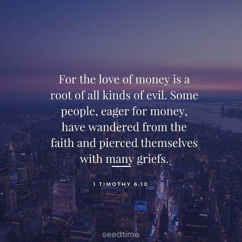 the love of money is a root of all evil Evil Quotes, Root Of All Evil, Finance Infographic, Finance Quotes, Finance Binder, Personal Finance Books, Bible Promises, Sunday Quotes, Life Video