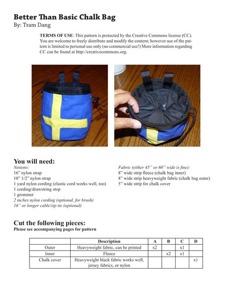 Better Than Basic Chalk Bag Pattern Chalk Bag Sewing Pattern, Diy Chalk Bag Rock Climbing, Chalk Bag Pattern, Chalk Bag Diy, Chalk Bag, Climbing Chalk Bag Pattern, Rock Climbing Chalk Bag, Climbing Chalk Bag, Climbing Bag