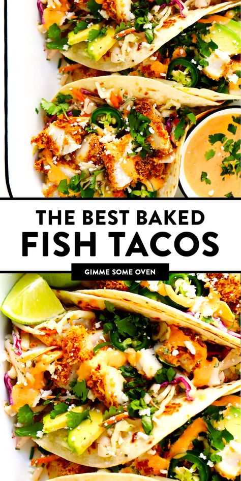 Fish Tacos Tilapia Baked, Tilapia Fish Tacos Recipes, Cod Taco Recipes, Cod Fish Tacos Recipes, Fish Tacos Baked, Chili Crema, Fish Taco Seasoning, Mexican Fish Tacos, Tilapia Fish Tacos