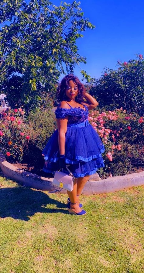 Royal Blue Dress Outfit Casual, Blue Dress Outfit Casual, Sotho Wedding, Royal Blue Dress Outfit, Best African Dress Designs, Blue Dress Outfit, Modest Black Dress, Dress Outfit Casual, Xhosa Attire