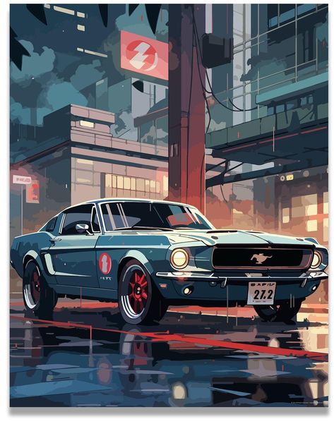 PRICES MAY VARY. Details - This car poster measures (11x14 Inches), and does not include a frame. Printed onto 210gsm semi-gloss paper, with high-quality colors that last. Iconic Ford Mustang Art - Immerse yourself in the history and legacy of the Ford Mustang through our detailed and visually captivating artwork. Perfect Gift - Whether you're looking for car wall decor for men or the perfect gift for boys, men, kids, boyfriends, or anyone who loves these iconic cars, this poster is perfect for 1975 Mustang, Cool Car Wallpapers, Ford Mustang Poster, Mustang Poster, Boy Room Poster, Car Anime, Mustang Art, Wall Decor For Men, Mustang Wallpaper