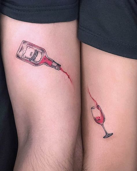 Aesthetic Tattoo For Couples, Matching Best Friends Tattoo, Set Tatoos Couple, Dual Tattoo Ideas, Matching Tattoos Guy And Girl Friendship, Couple’s Tattoos, Boy And Girl Matching Tattoos, Matching Tattoos For Boy And Girl, Matching Duo Tattoos