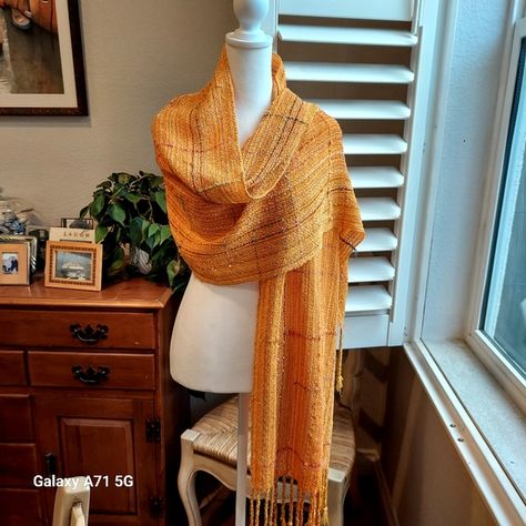 Hand Woven Shawl Wrap in Sunshine Burst Color OS Handwoven Shawls, Shawl Wrap, Spring Day, Yarn Art, Hand Woven, Shawl, Hand Weaving, Im Not Perfect, Plus Fashion