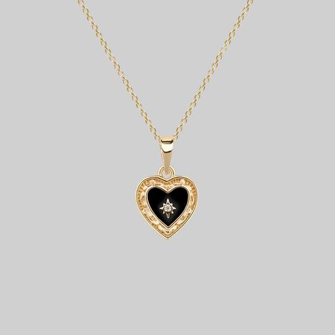 Gold And Black Ring, Regal Rose, Pierced Jewelry, Gold Heart Necklace, Black Jewelry, Jewelry Inspo, Dream Jewelry, Recycled Sterling Silver, Gold Heart