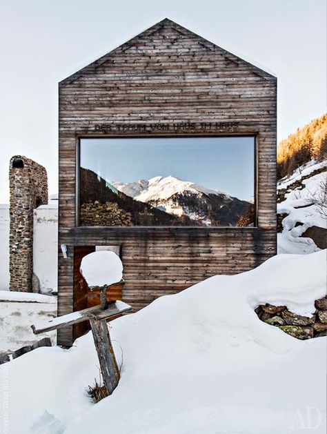 Striking transformation of 14th century mountain chalet in Italy Mountain Portraits, Mountain Architecture, Mountain Chalet, Mountain Huts, Furniture Design Wooden, South Tyrol, Modern Barn, Mountain Homes, Cabins And Cottages