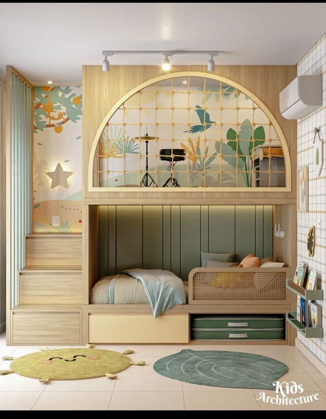 Beds For Small Rooms, Cool Kids Bedrooms, Kids Room Interior Design, Playroom Wall Decor, Kids Bedroom Inspiration, Kids Bedroom Designs, Playroom Design, Kids Room Inspiration, Kids Interior Room