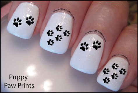 Paw Print Nail Decal Dog paw Design Nail Art by DowningStDesign Paw Print Nail, Paw Print Nails, Dog Nail Art, French Manicure Nail Designs, Animal Nail Designs, Paw Nails, Galaxy Nail Art, Nail Tip Designs, Manicure Nail Designs