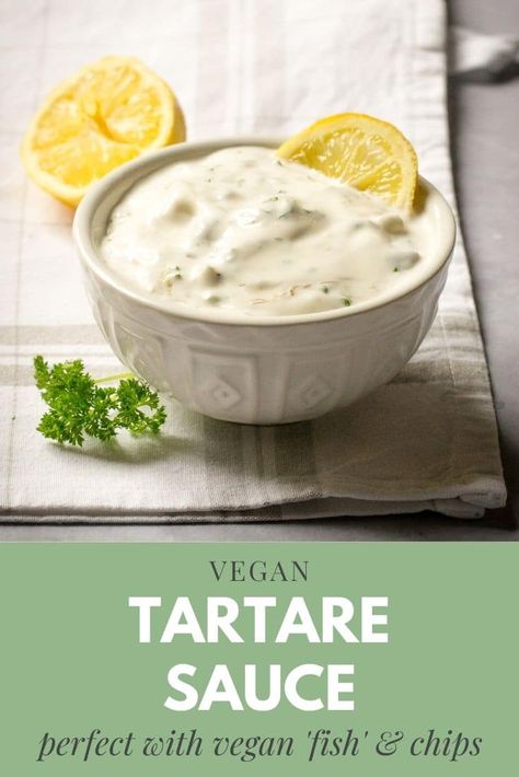 Vegan Tartare, Recipe For Tartar Sauce, Vegan Fish And Chips, Tartare Recipe, Tartare Sauce, Chunky Chips, Everyday Dinners, Vegan Tarts, Vegan Dips