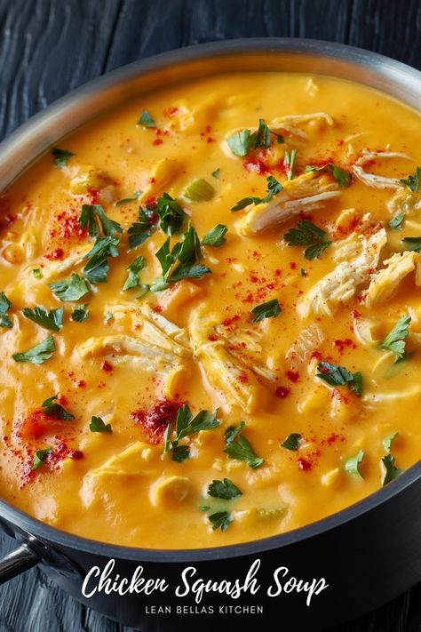 Soup With Rotisserie Chicken, Chicken And Squash, Butternut Squash And Sweet Potato, Rotisserie Chicken Soup, Butternut Squash Stew, Butternut Squash Sweet, Soup With Chicken, Vegetable Soup With Chicken, Chicken And Butternut Squash