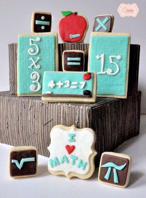 Math cookies My Cookie Couture Math Cookies Decorated, Math Cookies, Uab Graduation, Math Party, Teacher Cookies, School Cookies, Flooding Cookies, Dinosaur Cookies, Cookie Bouquet