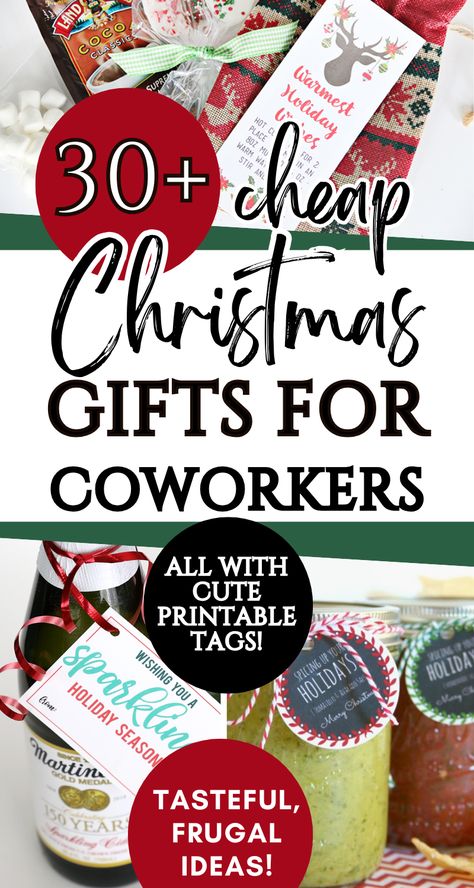 Are you looking for quick, cheap Christmas gifts for neighbors, coworkers, teachers, etc.? Here are 30+ clever, inexpensive, easy ideas, many non-food & many under $10. These ideas all come with free printable gift tags! Some are easy homemade gift ideas - other are ones where you gather a few inexpensive items and add a gift tag! Great for last-minute gift ideas! Christmas Gifts For Work Friends, Gifts For Co Teachers, Funny Coworker Christmas Gift Ideas Diy, Cheap Xmas Gifts For Coworkers Cute Ideas, Christmas Gift Basket For Coworkers, Simple Holiday Gifts For Coworkers, Secret Santa Ideas For Work Small Gifts, Work Christmas Gifts Ideas, Inexpensive Gifts For Co Workers