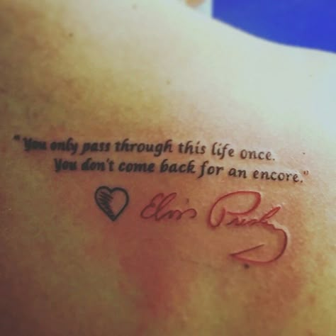 My tattoo for Elvis Presley. I fell in love with this quote. Elvis Presley Tattoo, Elvis Lyrics, Elvis Presley Lyrics, Elvis Tattoo, Elvis Presley Quotes, Elvis Quotes, Tattoo Baby, Good Tattoo Quotes, Lyrics Tattoo