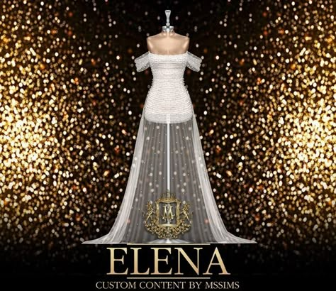 ELENA | MSSIMS Sims 4 Wedding Dress, Sims 4 Black Hair, The Sims 4 Skin, Pelo Sims, White Ball Gowns, Free Sims 4, Sims 4 Game Mods, Sims 4 Expansions, Sims 4 Cc Folder