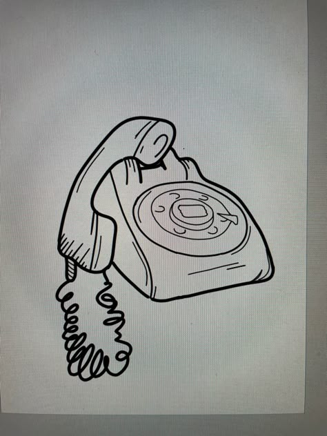 Phone Off The Hook Drawing, Phone Off Hook Tattoo, Take The Phone Off The Hook Tattoo, Old Telephone Tattoo, Phone Tattoo Ideas, Phone Tattoo Vintage, Food Tattoos For Women, Phone Off The Hook Tattoo, Old Phone Tattoo