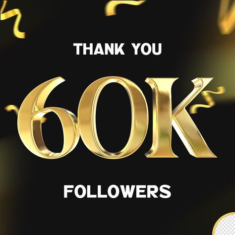 PSD follower 60k 3d golden luxury render | Premium Psd #Freepik #psd #social-media-graphics #facebook-design #social-background #facebook-background Background Facebook, Social Background, Facebook Background, 60k Followers, Facebook Design, Media Design, Social Media, Media, Quick Saves